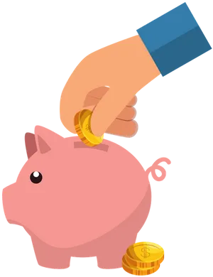 Saving Money Piggy Bank PNG Image