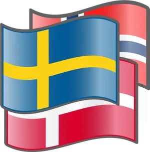 Scandinavian Flags Illustration PNG Image