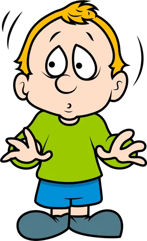 Scared Cartoon Boy Illustration PNG Image