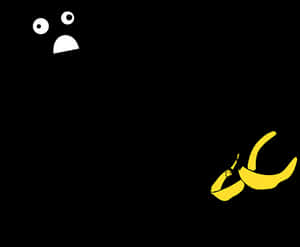 Scared Faceand Peeling Banana PNG image with transparent background