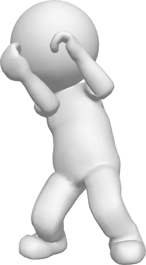 Scared3 D Character Pose PNG Image