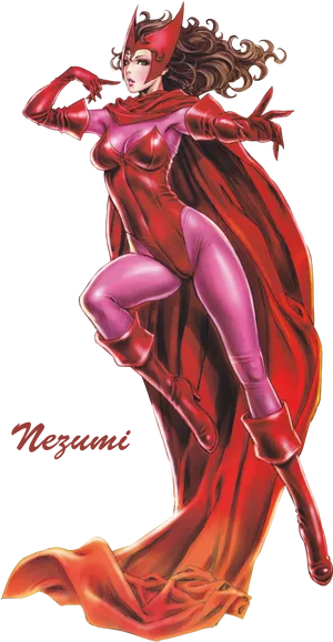 Scarlet Witch Artwork PNG Image