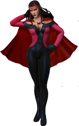 Scarlet Witch Character Pose PNG Image