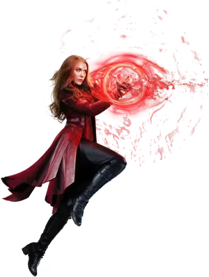 Scarlet Witch Magic Display PNG Image