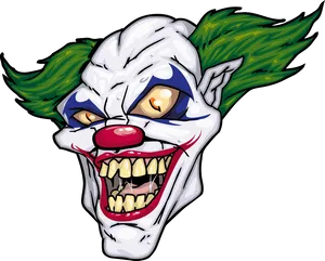 Scary Clown Face Illustration PNG Image