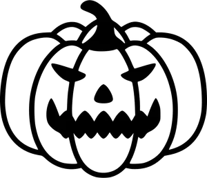 Scary Halloween Pumpkin Outline PNG Image