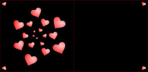 Scattered Hearts Black Background PNG image with transparent background