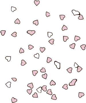 Scattered Heartson Black Background PNG Image