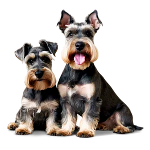 Schnauzer Family Portrait Png 06262024 PNG Image