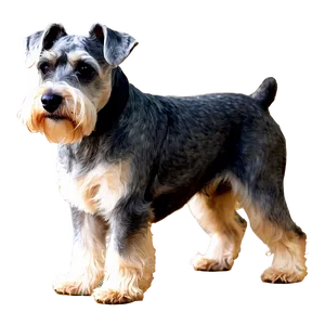 Schnauzer Guard Dog Pose Png Kux PNG Image