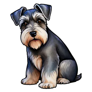 Schnauzer Watercolor Art Png Xlm77 PNG Image