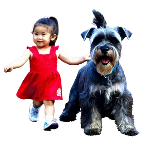 Schnauzer With Kids Png Xkw22 PNG Image