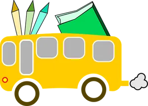 School Bus Cartoon Graphic PNG Image