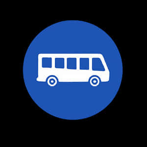 School Bus Icon Blue Background PNG with transparent background