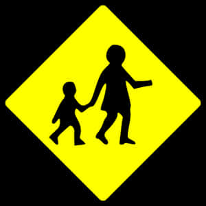 School Crossing Sign PNG with transparent background