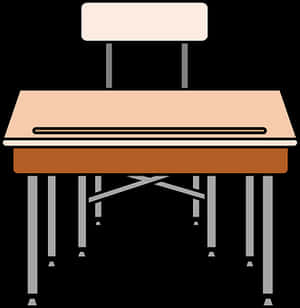 School Deskand Chair Vector PNG with transparent background