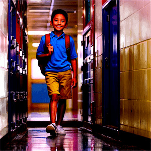 School Hallway First Day PNG eas84 PNG