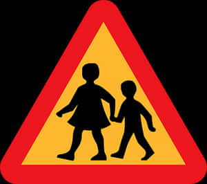 School Zone Sign Children Crossing PNG with transparent background