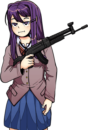 Doki Doki Literature Club With Guns, HD Png Download PNG image with transparent background
