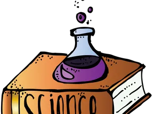 Science_ Book_and_ Erlenmeyer_ Flask PNG Image