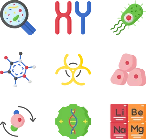 Science Icons Set PNG Image