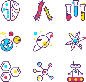 Science_ Icons_ Set PNG Image