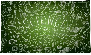 Science Themed Chalkboard Illustration PNG Image