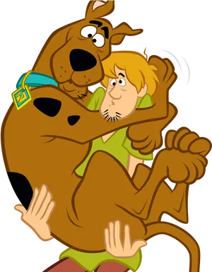 Scooby Doo Hugging Shaggy PNG Image