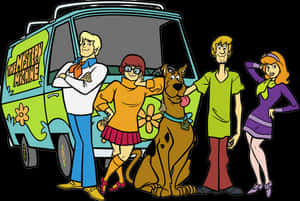 Scooby Doo In Front Of Mystery Machine - Scooby Doo, HD Png Download PNG image with transparent background