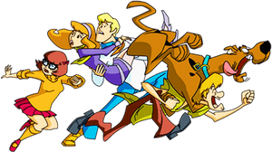Scooby Doo And His Family Running Image - Scooby Doo Characters Running PNG image with transparent background