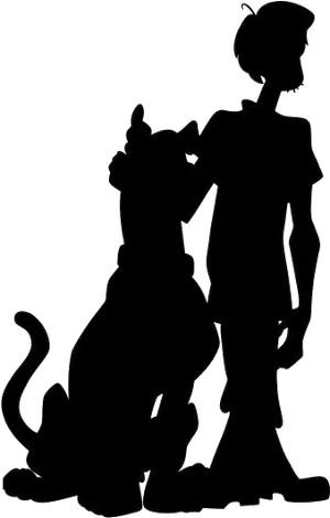 Scooby Dooand Shaggy Silhouette PNG Image