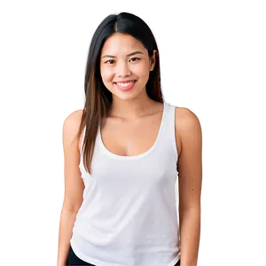 Scoop Neck White Tank Top Shape Png Aao72 PNG Image