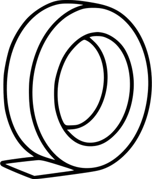 Scotch Tape Roll Line Art PNG Image