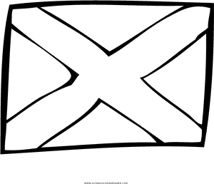 Scotland Flag Coloring Page - Line Art, HD Png Download PNG image with transparent background