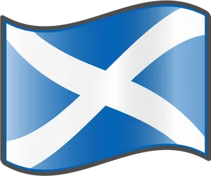 Scottish Flag Waving PNG Image