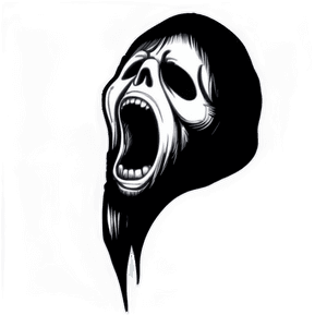 Scream Black and White PNG 05232024 PNG image with transparent background