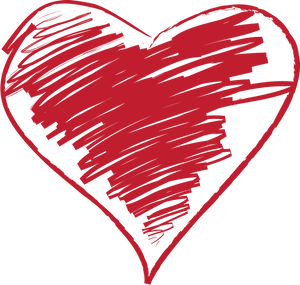 Scribbled Heart Graphic PNG Image