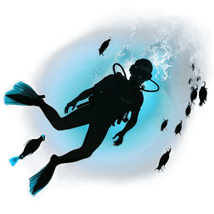 Scuba Diving Silhouette PNG 06252024 PNG with transparent background