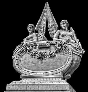 Sculpted Angelsand Obelisk Monument PNG image with transparent background