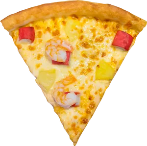 Seafood Pineapple Pizza Slice.png PNG Image