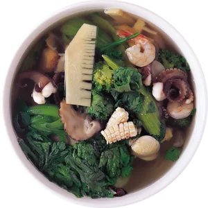 Seafood Vegetable Soup Bowl PNG Image