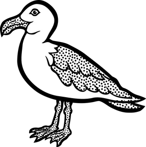 Seagull Illustration Blackand White PNG Image