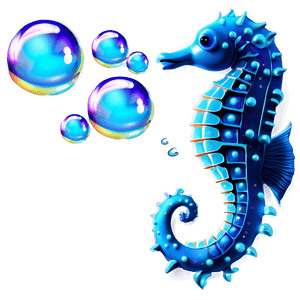 Seahorse with Bubbles PNG 06112024 PNG image with transparent background