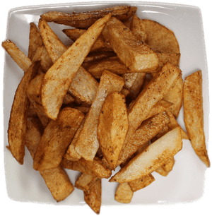 Seasoned Potato Wedges Plate PNG image with transparent background