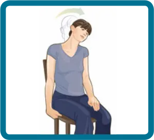 Seated Neck Stretch Illustration PNG Image