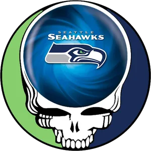 Seattle Seahawks Skull Logo Mashup PNG Image