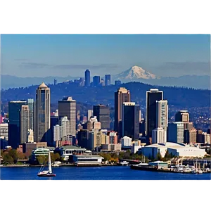 Seattle Skyline And Puget Sound Png 06252024 PNG Image