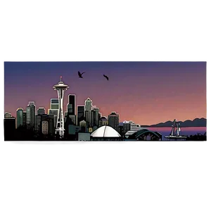 Seattle Skyline At Twilight Png 06252024 PNG Image