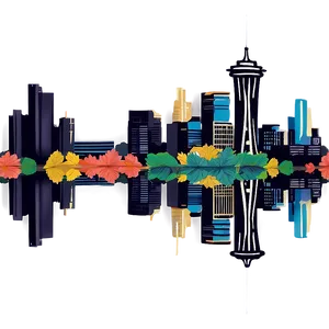 Seattle Skyline With Autumn Leaves Png 41 PNG Image