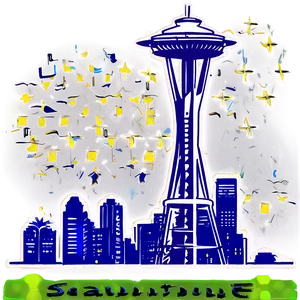 Seattle Skyline With Starry Night Png Wov PNG Image